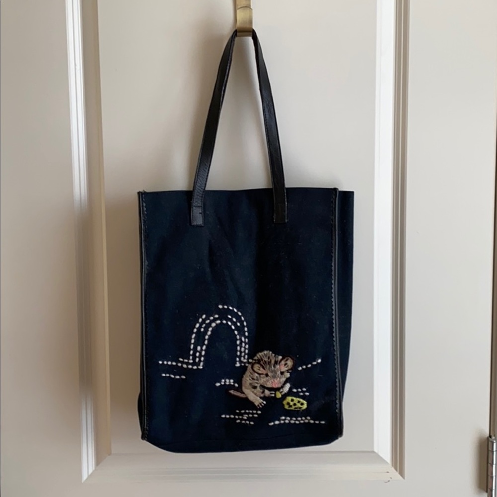 Vintage Anthropologie Mouse and Cheese Tote